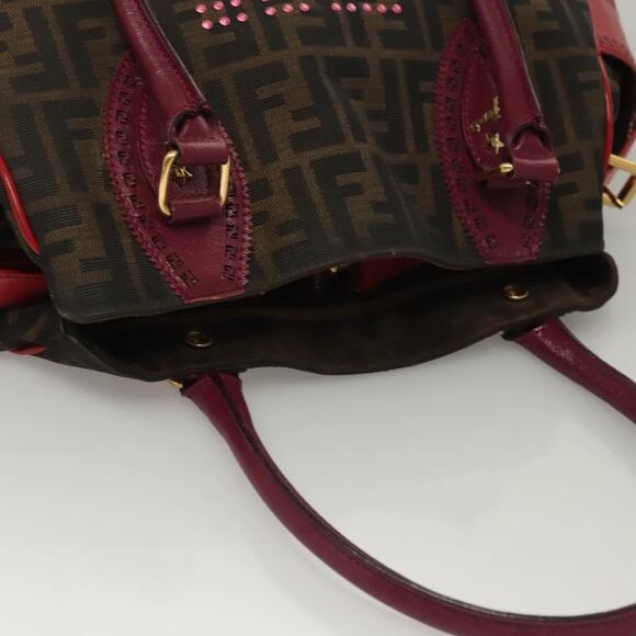 FENDI Zucca Canvas Tote Bag Black Gold Brown - Picture 6 of 12